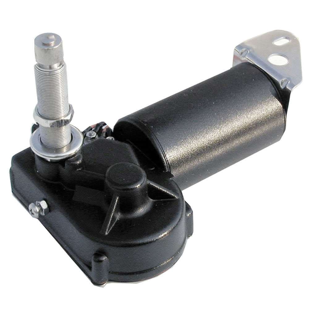 Schmitt Marine Heavy Duty 2-speed 12V wiper motor with 2.5-inch stainless steel shaft and black powder coated housing