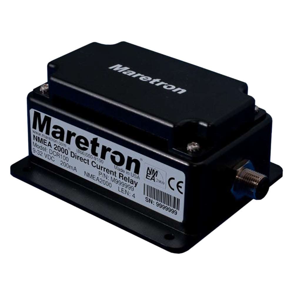 Maretron DCR100-01 direct current relay module with six 10-amp relays for NMEA 2000 network control and current monitoring