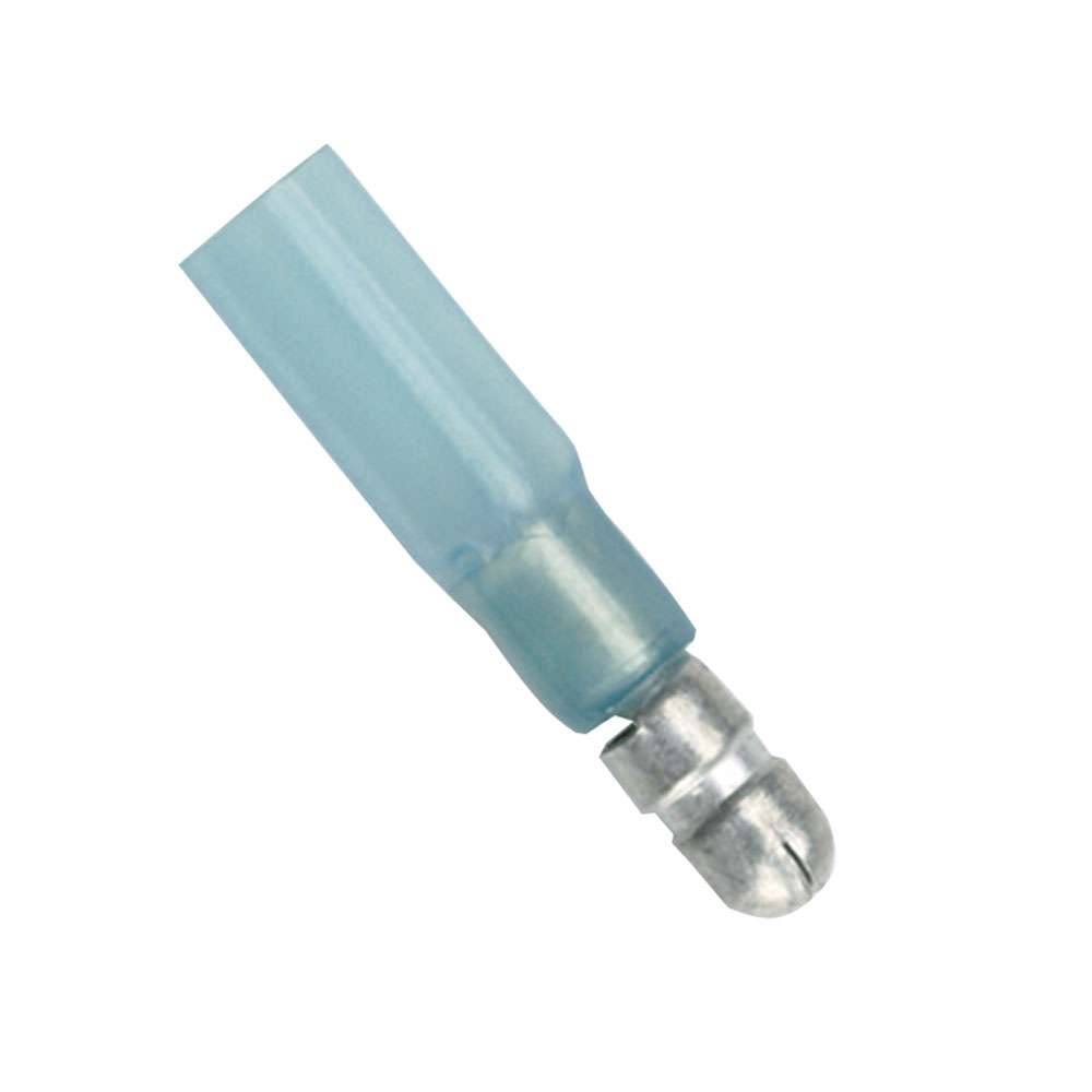 Ancor 16-14 male heatshrink snap plug with blue heat shrink tubing and metal connector
