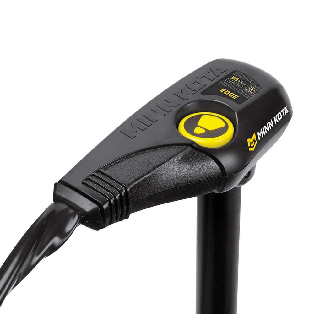 Minn Kota Edge 45 foot control trolling motor handle with yellow button and black finish
