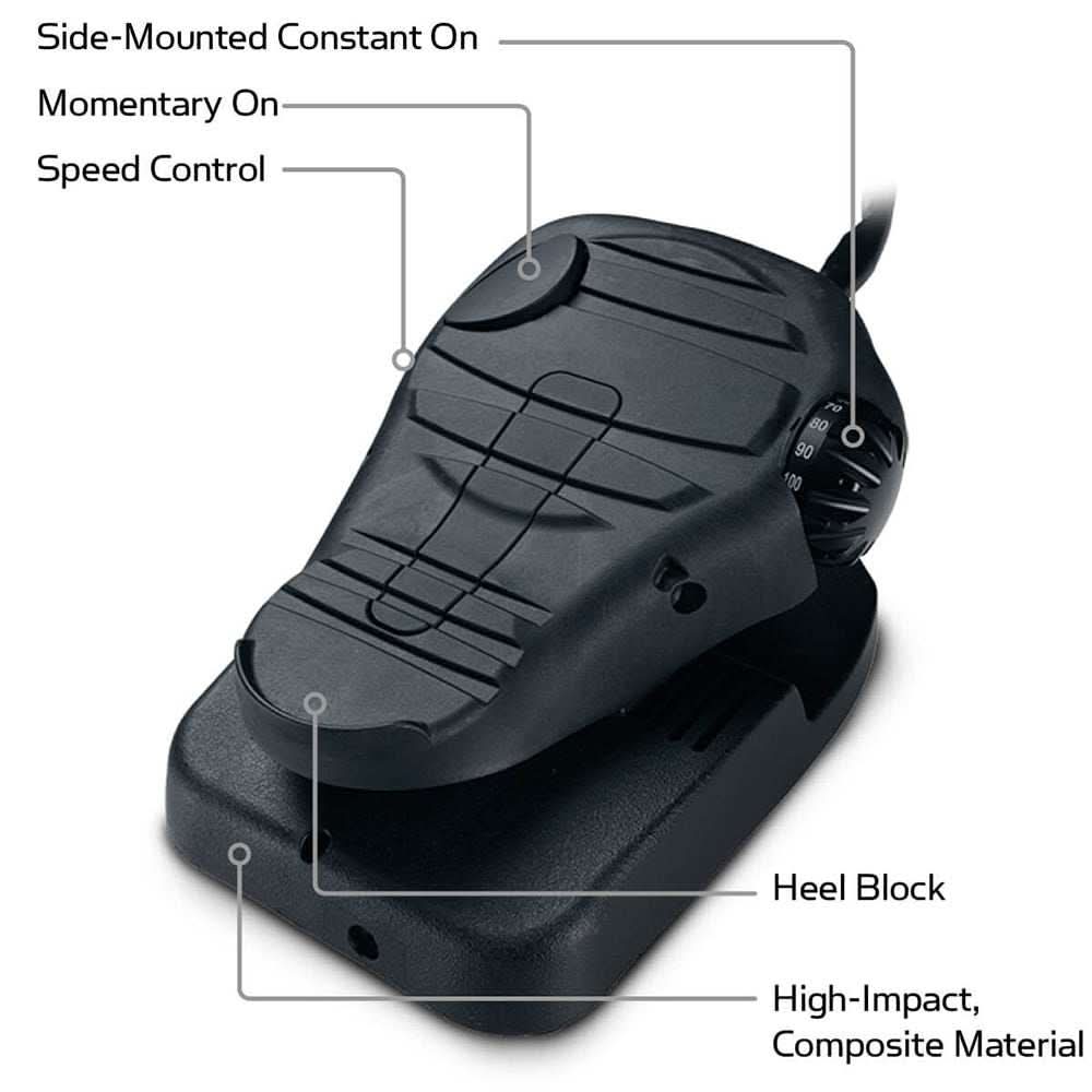 Minn Kota Edge 55 foot control pedal with speed control and composite material for trolling motor operation