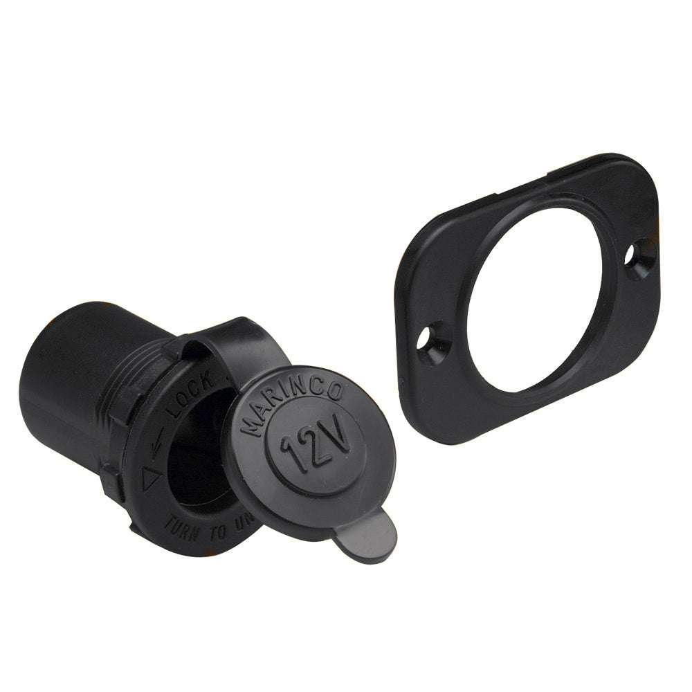 Marinco 12VRC Sealink Deluxe 12V receptacle with protective cover and mounting ring
