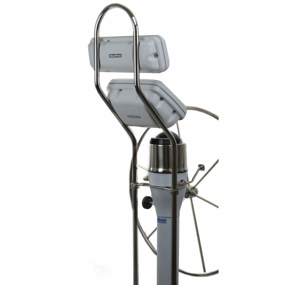 NavPod AG27 double bend stainless steel AngleGuard with 9.5" wide spacing and 1" diameter for mounting InstrumentPods and SailPods.