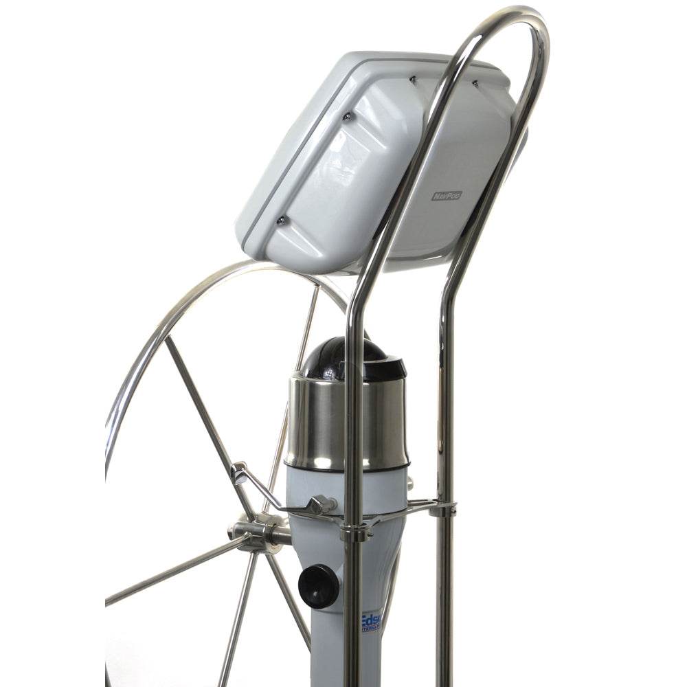 NavPod AG18 stainless steel 9.5-inch wide AngleGuard with single bend and 1-inch diameter for mounting electronics on boat helm