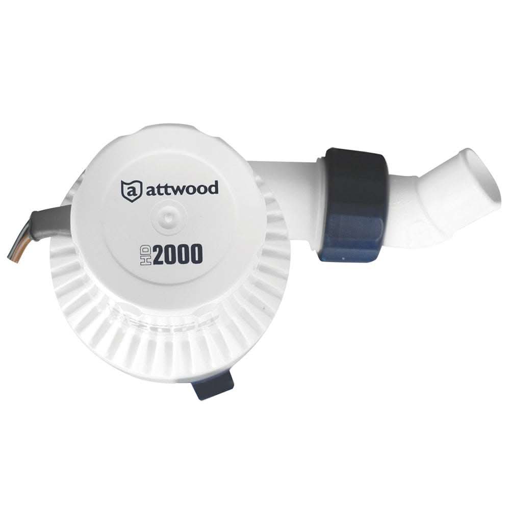 Attwood Heavy-Duty Bilge Pump 2000 Series 12V 2000 GPH white marine pump