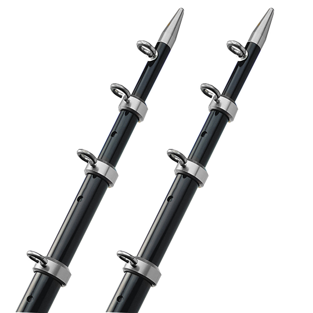 TACO 15' Telescopic Outrigger Poles HD 1-1/2" - Black/Silver - OT-0542BKA15-HD - OT-0542BKA15-HD