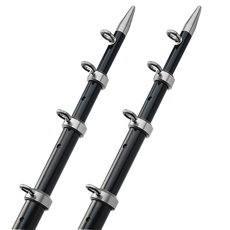 TACO 15' Telescopic Outrigger Poles HD 1-1/2" - Black/Silver - OT-0542BKA15-HD - OT-0542BKA15-HD