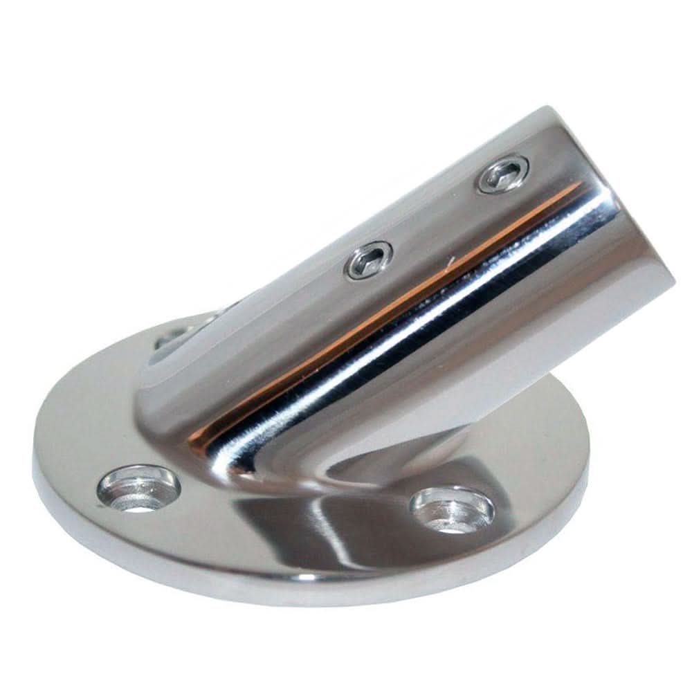 Whitecap " O.D. 30ø Round Base SS Rail Fitting - 6077C