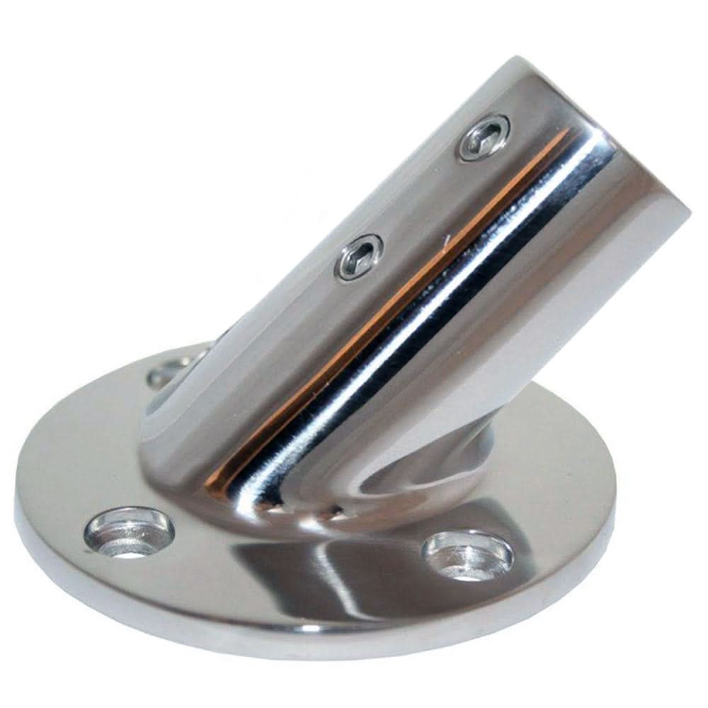 Whitecap " O.D. 45ø Round Base SS Rail Fitting - 6014C