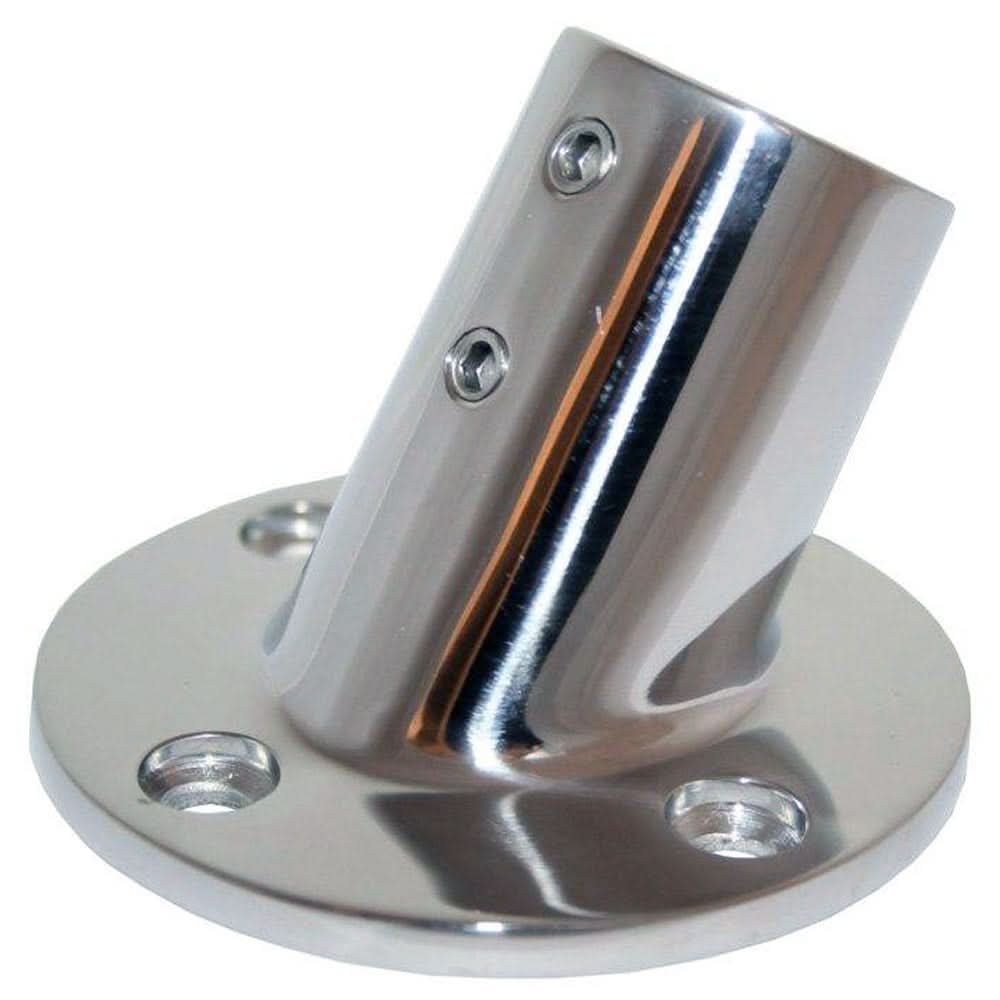 Whitecap " O.D. 60ø Round Base SS Rail Fitting - 6040C
