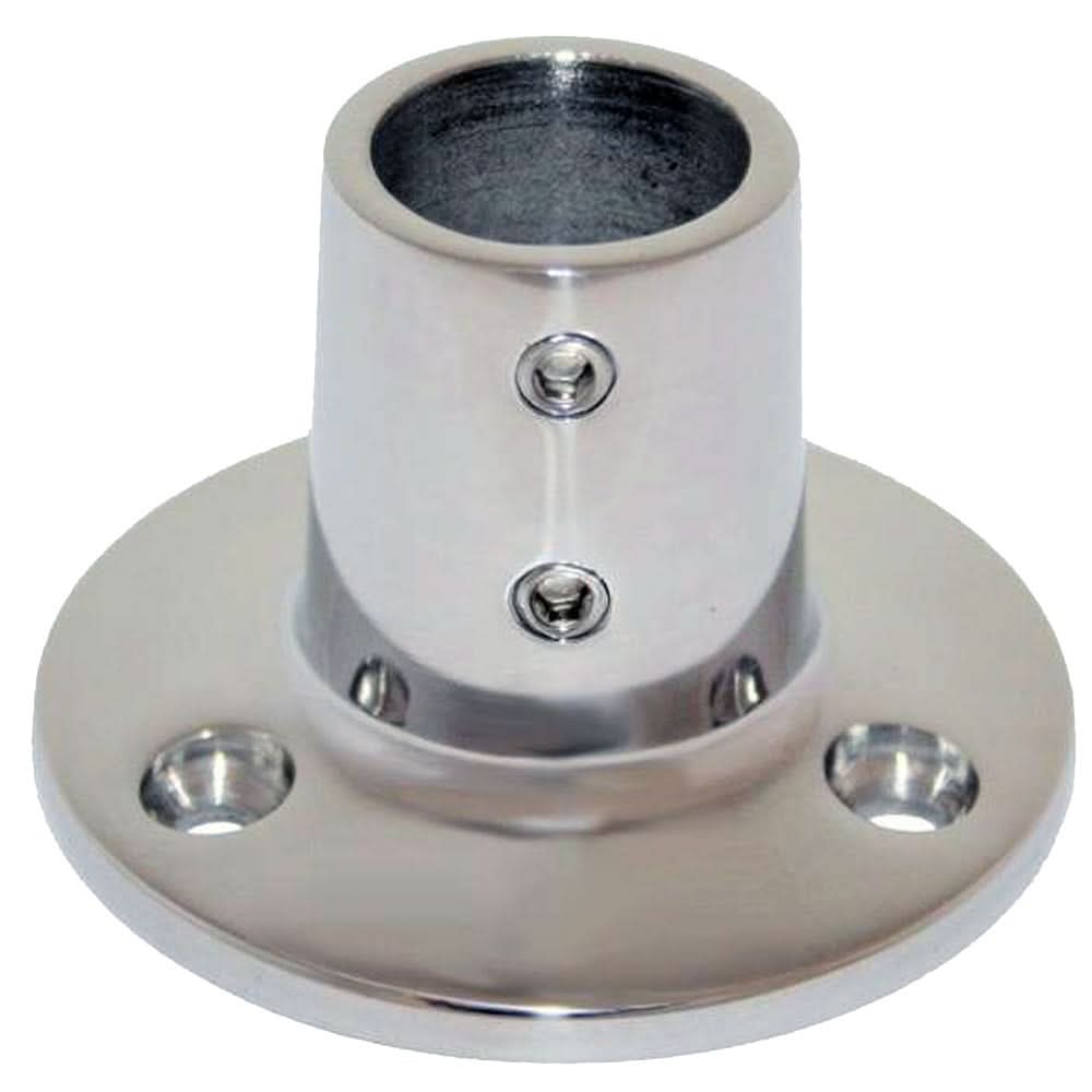 Whitecap " O.D. 90ø Round Base SS Rail Fitting - 6039C