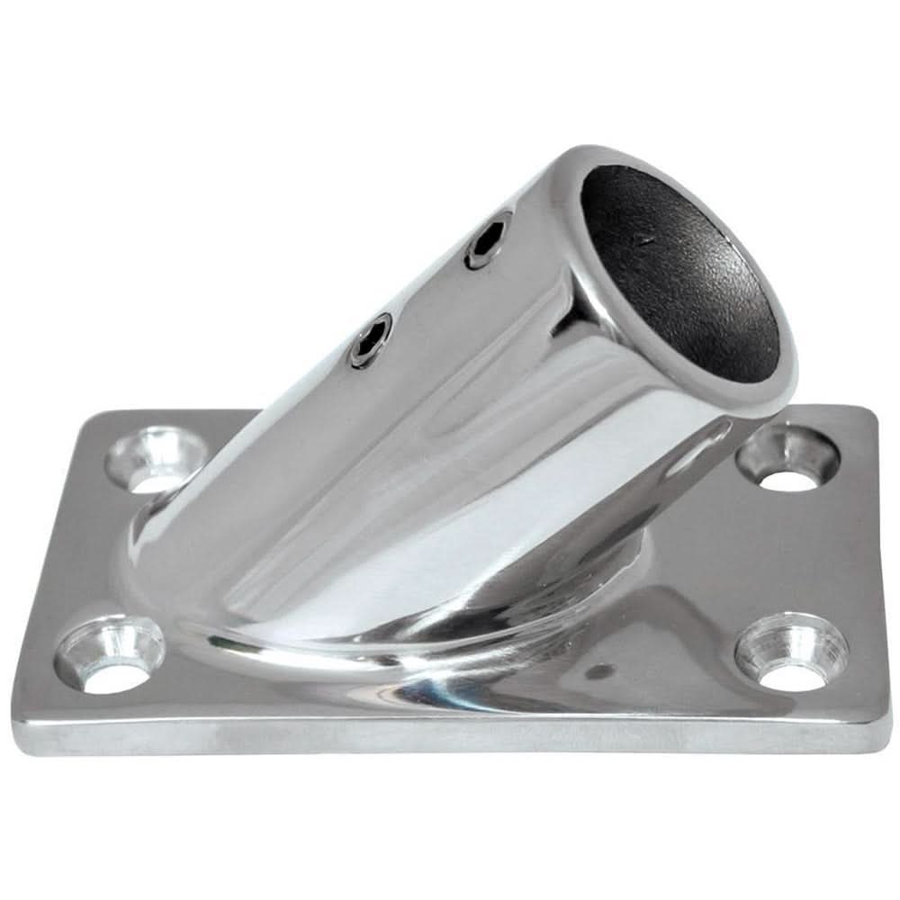 Whitecap " O.D. 45ø Rectangle Base SS Rail Fitting - 6015C