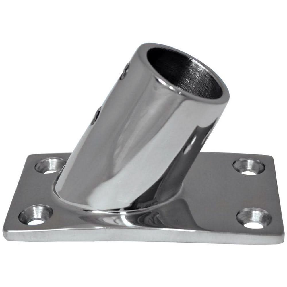 Whitecap " O.D. 60ø Rectangle Base SS Rail Fitting - 6042C
