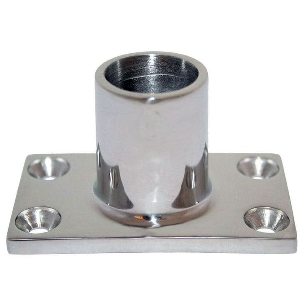 Whitecap " O.D. 90ø Rectangle Base SS Rail Fitting - 6041C