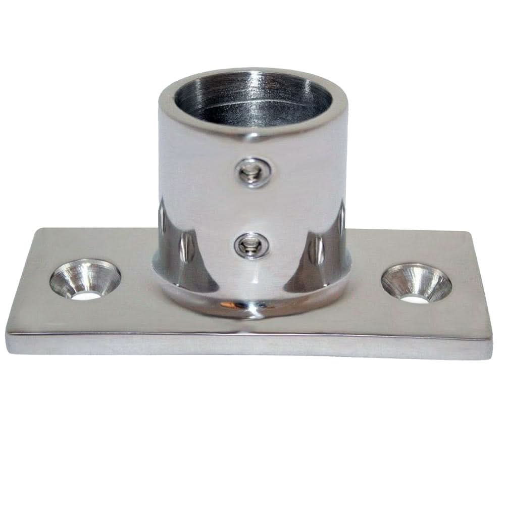 Whitecap " O.D. 90ø 2-Hole Rectangle Base SS Rail Fitting - 6194
