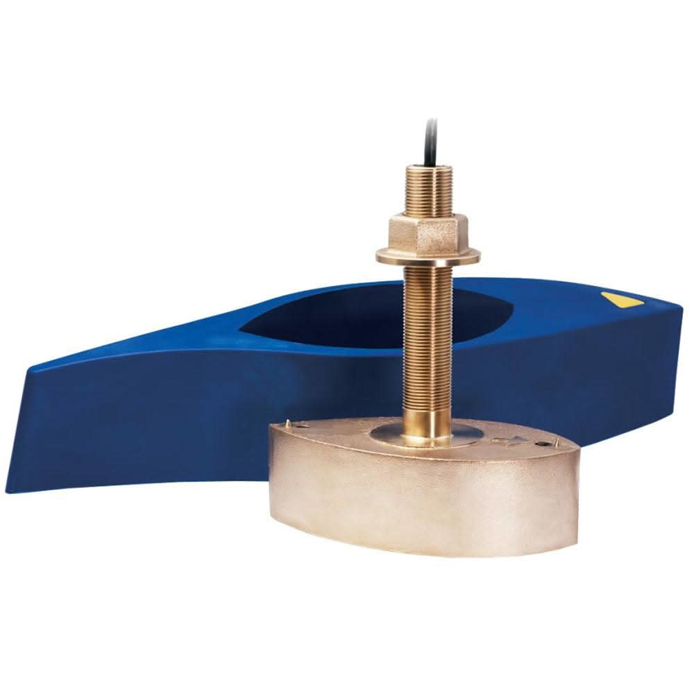 Raymarine B265LH bronze thru-hull CHIRP transducer with integrated temperature sensor and 1kW sonar output.