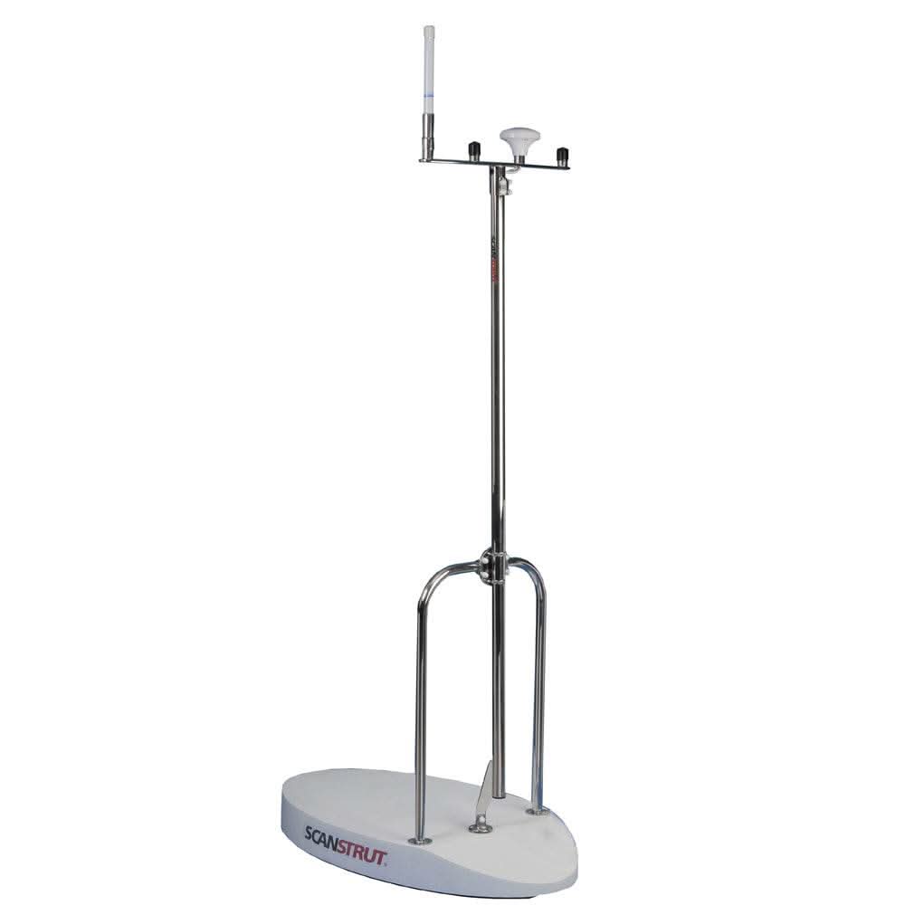 Scanstrut T-Pole stainless steel mount for up to 4 GPS or VHF antennas with adjustable aerial bar and internal cable routing