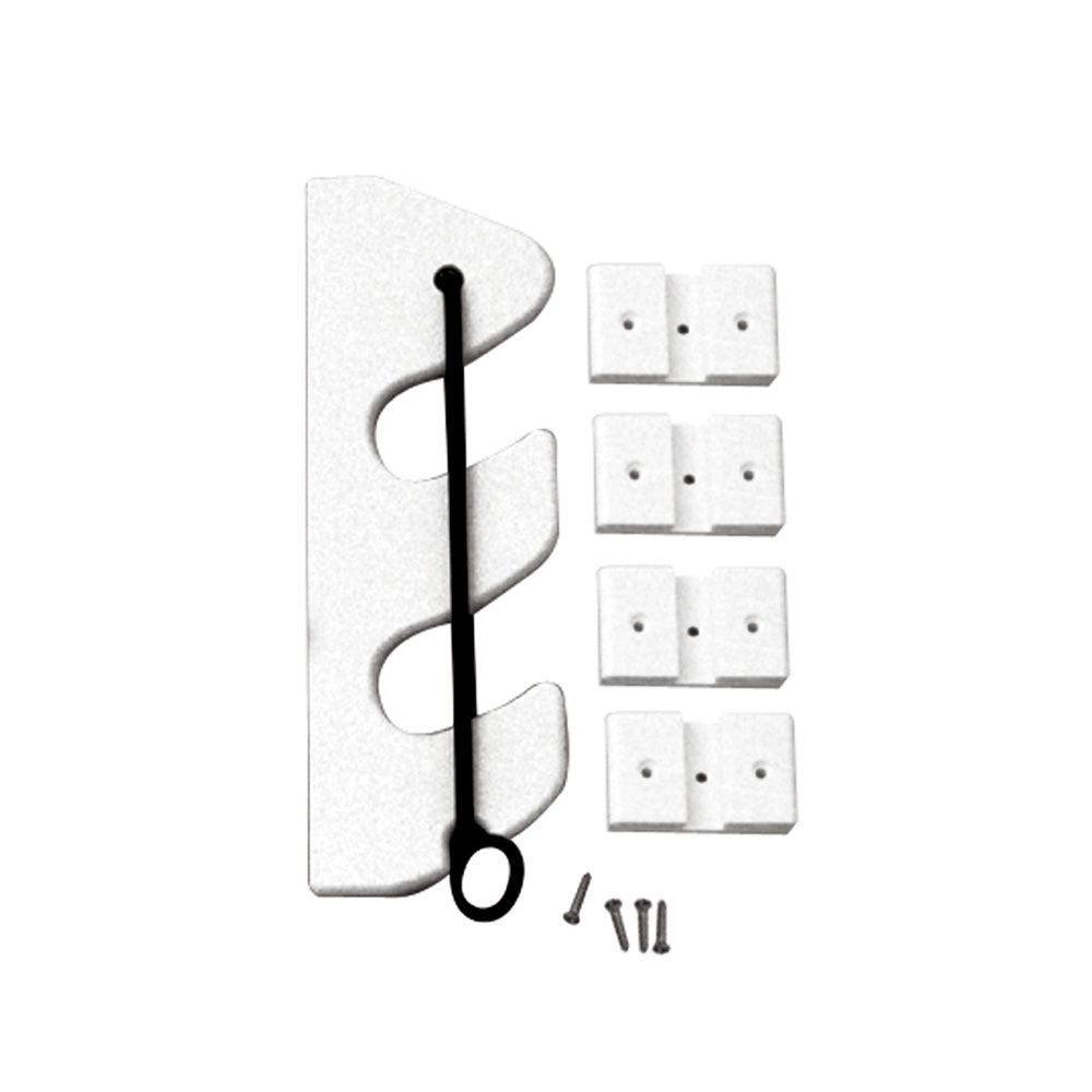 TACO 2-Rod Poly Bungee Rod Holder Rack - White - P03-132W