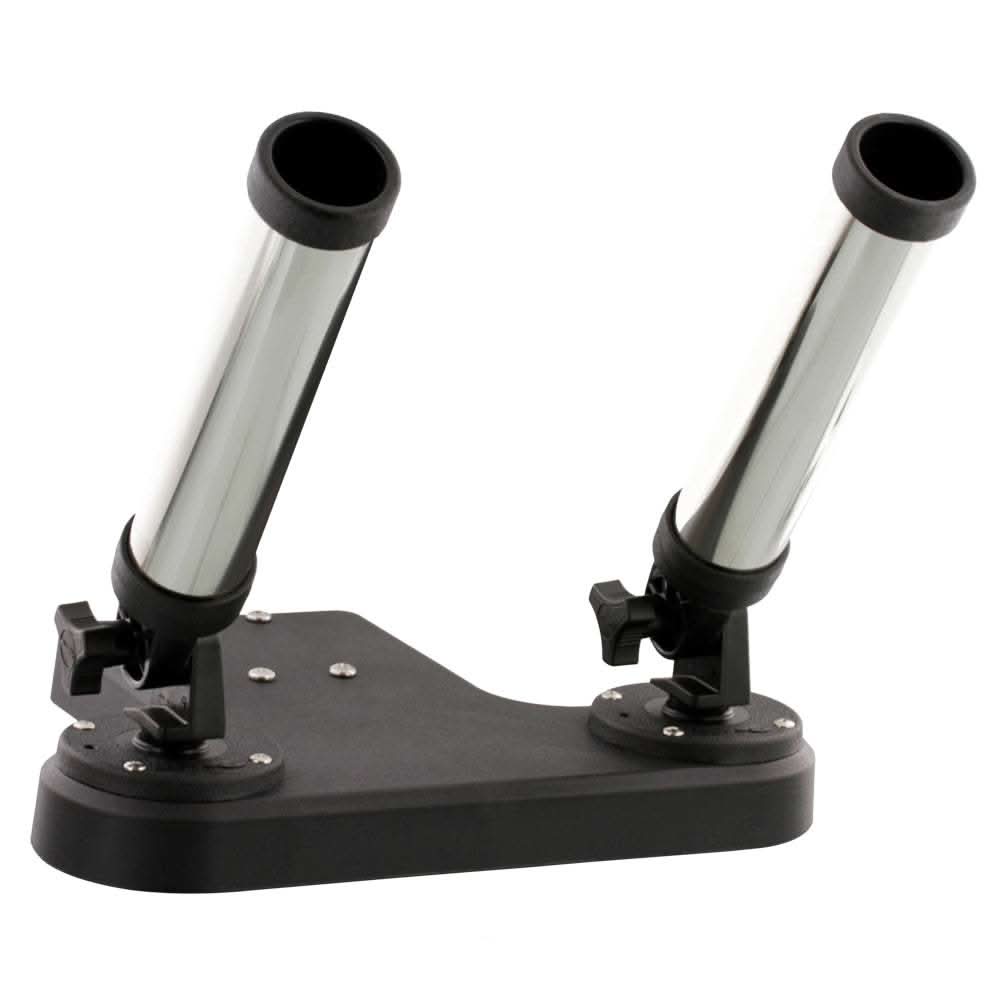 Scotty 447 HP Dual Rocket Launcher Rod Holder with adjustable fiberglass-reinforced nylon tubes and dual mounting base for fishing rods
