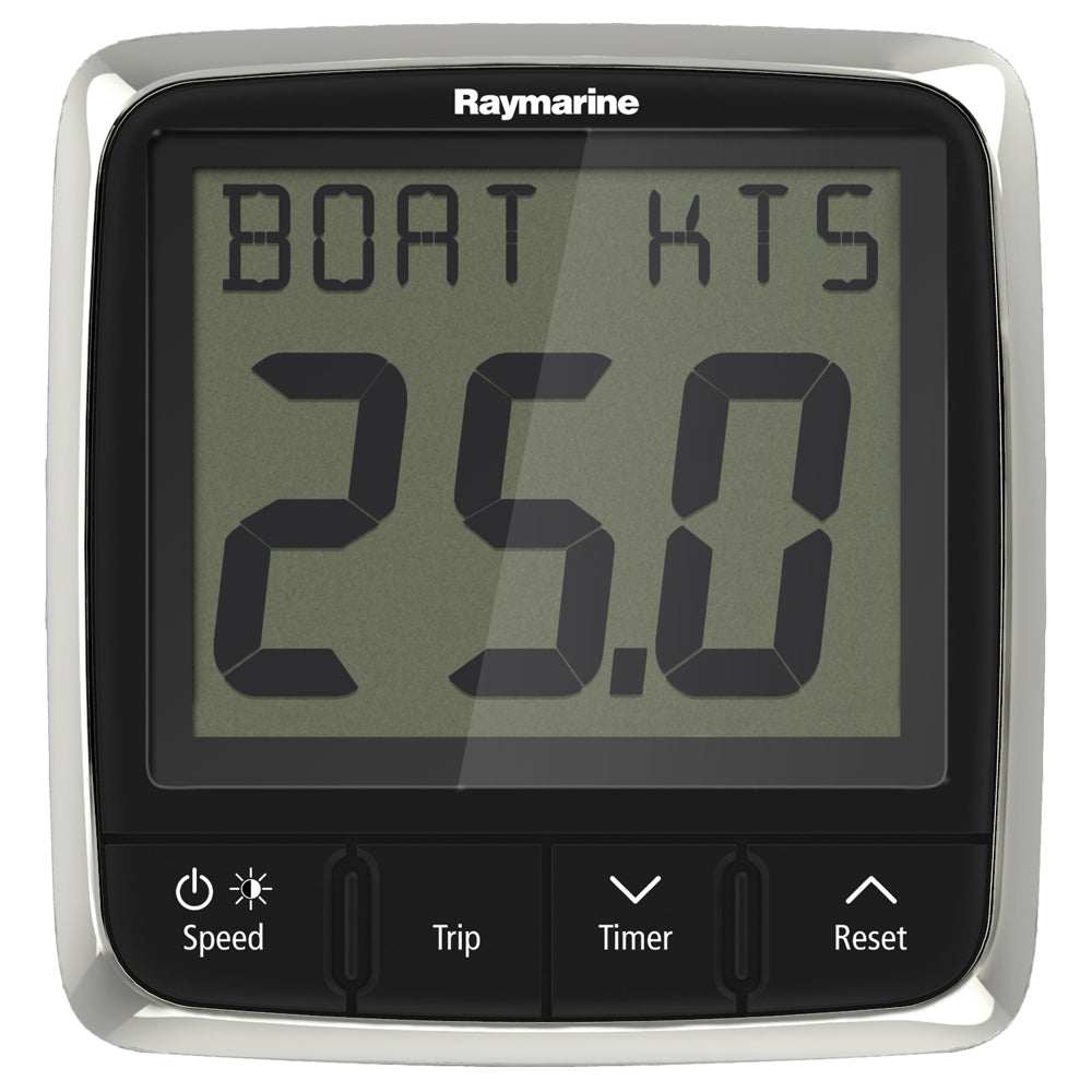Raymarine i50 Speed Display system with large LCD, red backlight, and SeaTalk ng connectivity for boat speed measurement