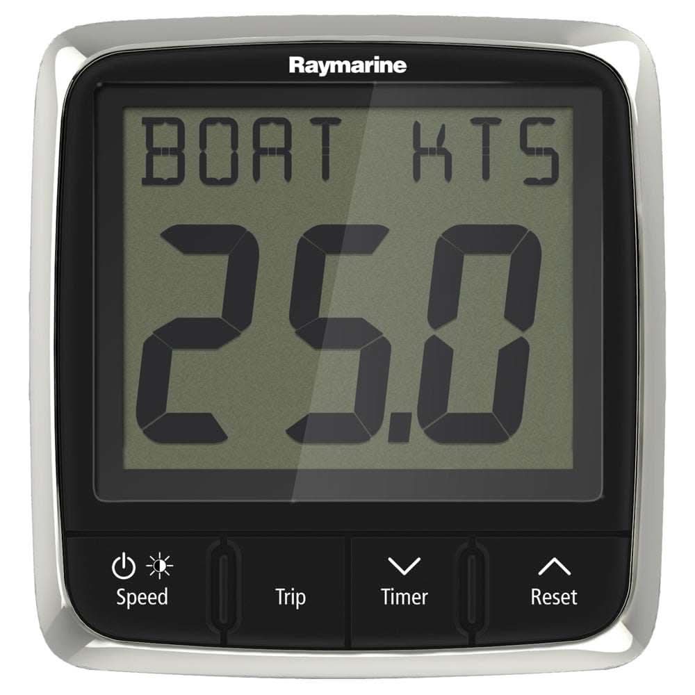 Raymarine i50 Speed Display system with large LCD, red backlight, and SeaTalk ng connectivity for boat speed measurement