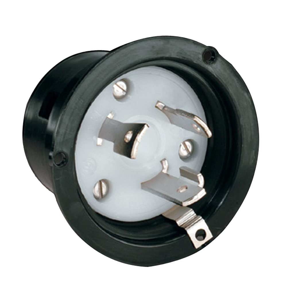 Marinco Replacement Interior 303 power inlet component with metal prongs and black housing