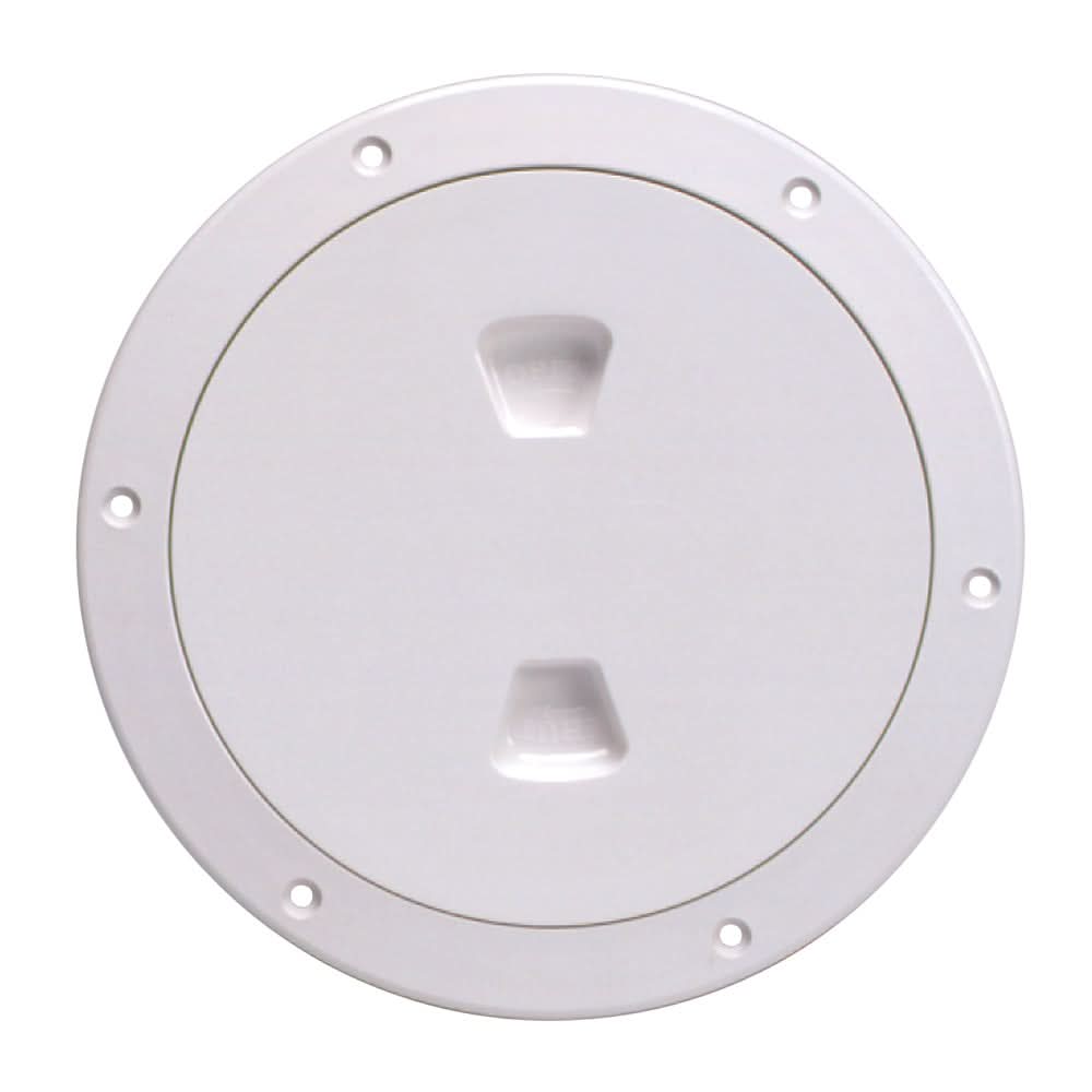 Beckson 6" Smooth Center Screw-Out Deck Plate - White - DP60-W