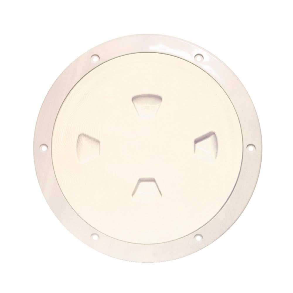 Beckson 8" Smooth Center Screw-Out Deck Plate - Beige - DP80-N