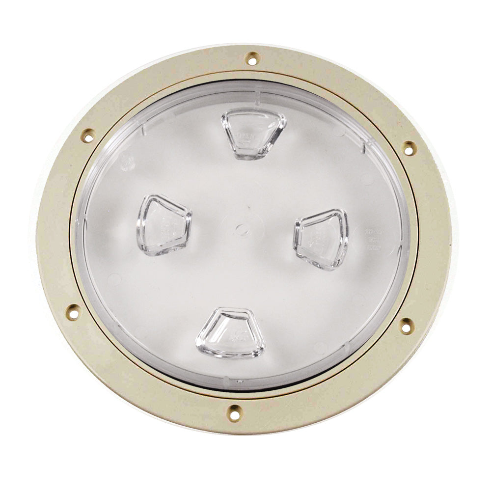 Beckson 8" Clear Center Screw-Out Deck Plate - Beige - DP80-N-C