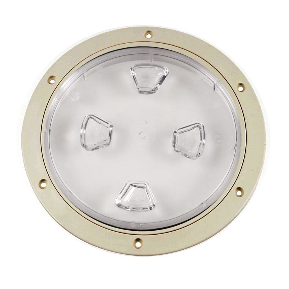 Beckson 8" Clear Center Screw-Out Deck Plate - Beige - DP80-N-C