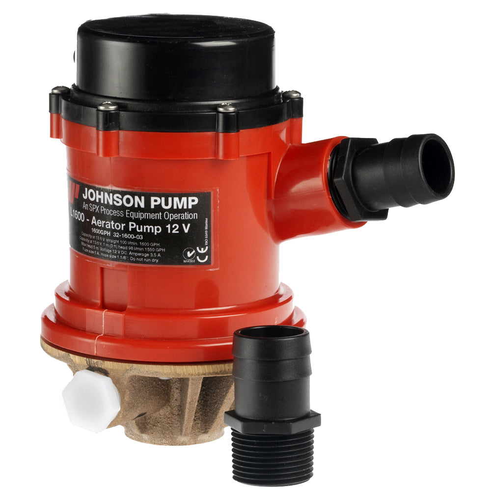 Johnson Pump Pro Series 1600 GPH Tournament Livewell/Baitwell Pump - 12V - 16004B