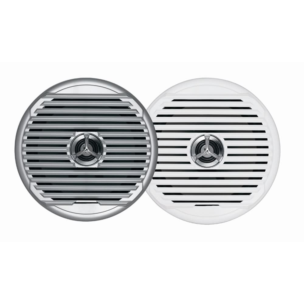 JENSEN MSX65R 6.5" High Performance Coaxial Speaker - (Pair) White/Silver Grills - MSX65R