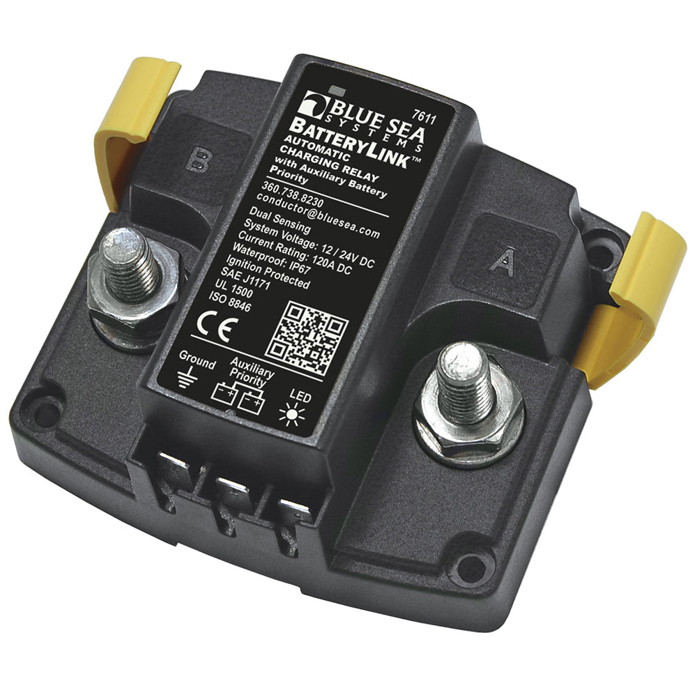 Blue Sea 7611 DC BatteryLink Automatic Charging Relay - 120 Amp w/Auxiliary Battery Charging - 7611