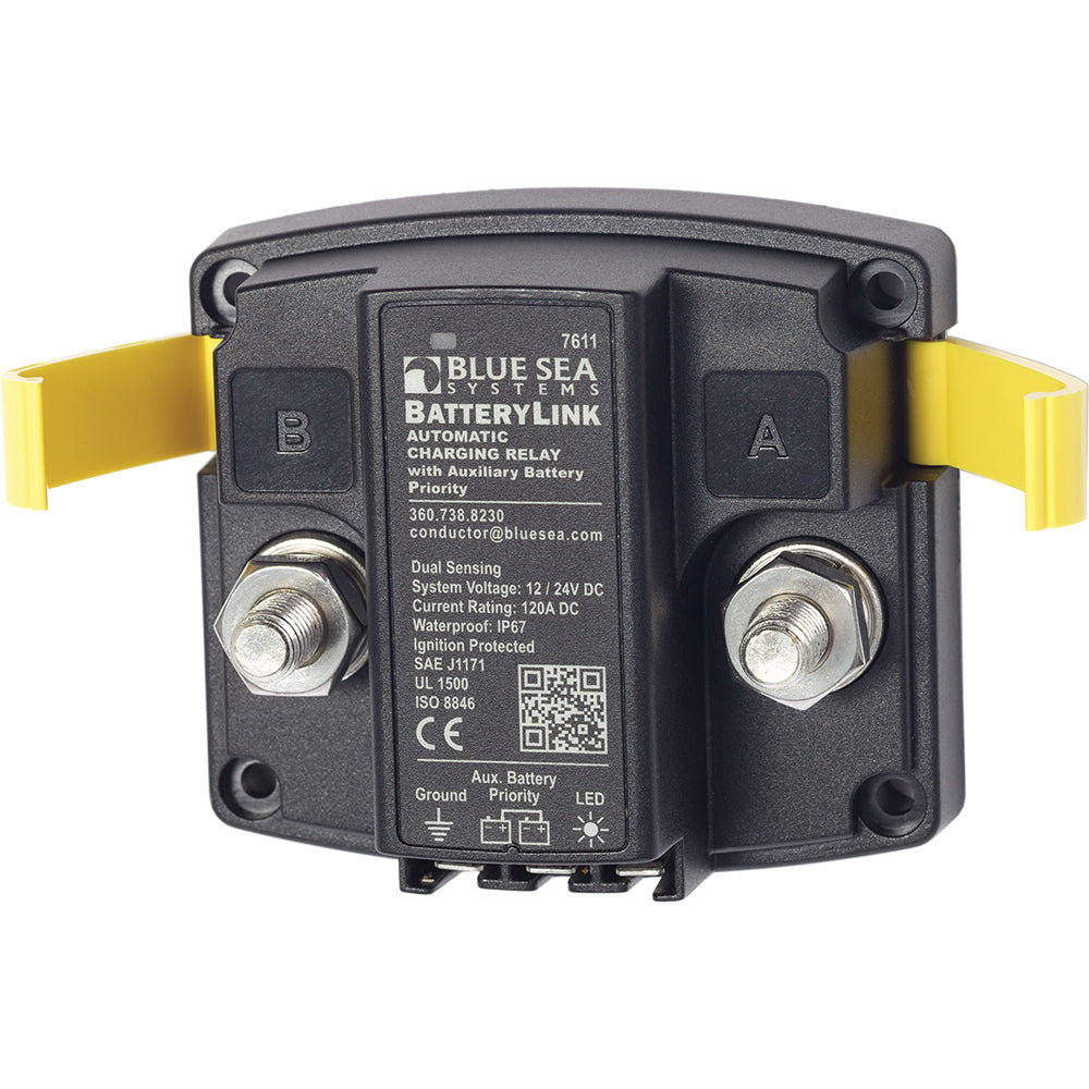 Blue Sea 7611 DC BatteryLink Automatic Charging Relay - 120 Amp w/Auxiliary Battery Charging - 7611