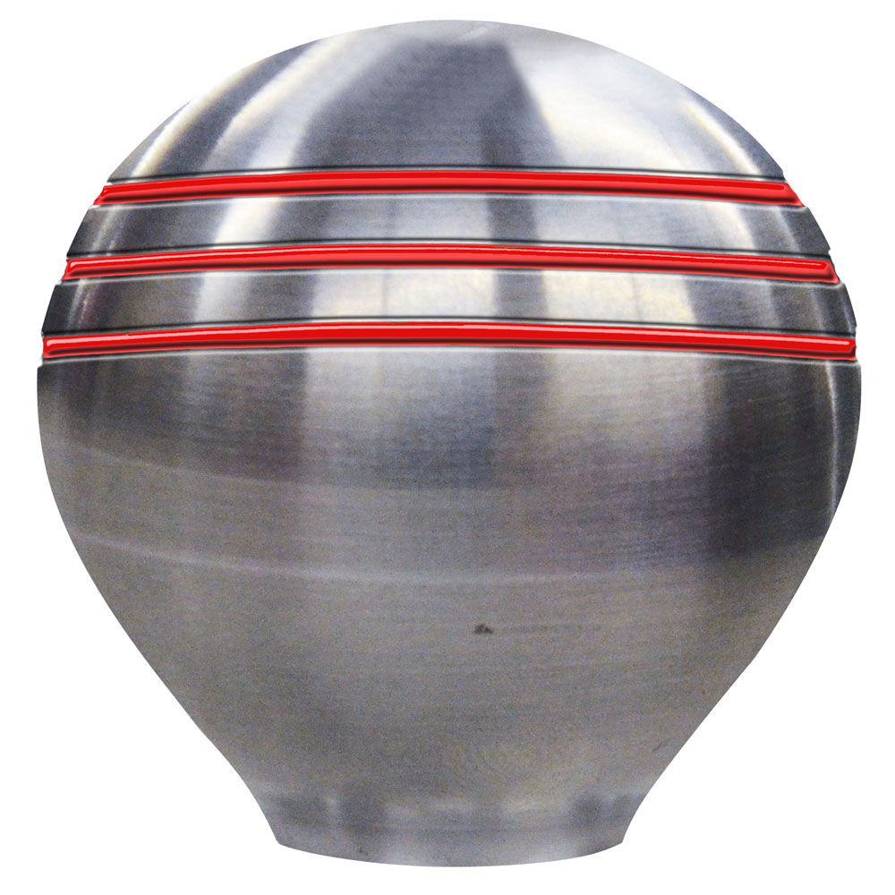 Ongaro Throttle Knob - 1-1/2 - Red Grooves - 50020