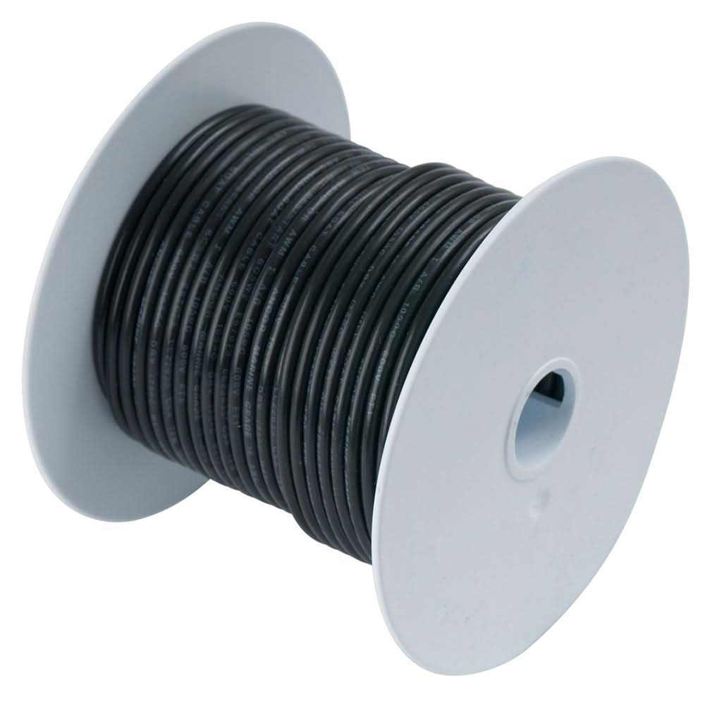 Ancor Black 6 AWG marine grade battery cable spool, 100 feet length, corrosion-resistant and flexible insulation