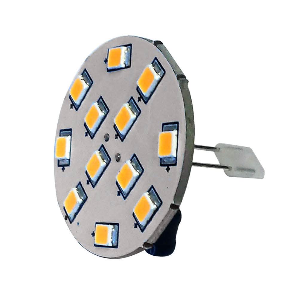Lunasea G4 10 Back Pin LED light bulb with warm white 140 lumens, 12VAC or 10-30VDC, low heat, super bright