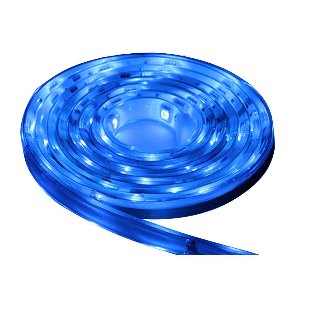 2M blue waterproof flexible strip LED with connector, 12V, high-intensity marine and home use lighting