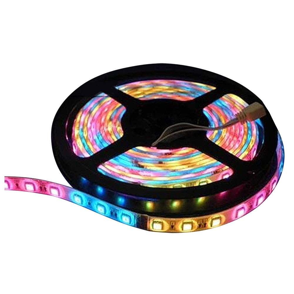 2M Lunasea waterproof flexible strip LED with red, green, blue colors and 12V connector