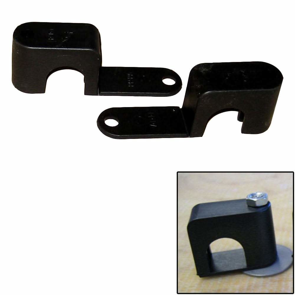 Taylor Made Teak Flag Pole mounting brackets in black metal