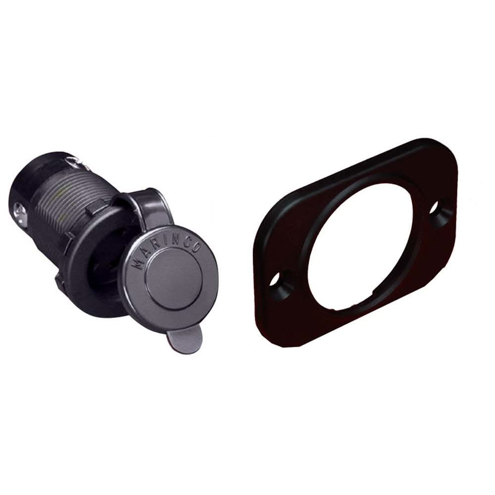 Marinco ConnectPro 3-wire receptacle with watertight cap and brass corrosion-resistant components for 12-36V systems