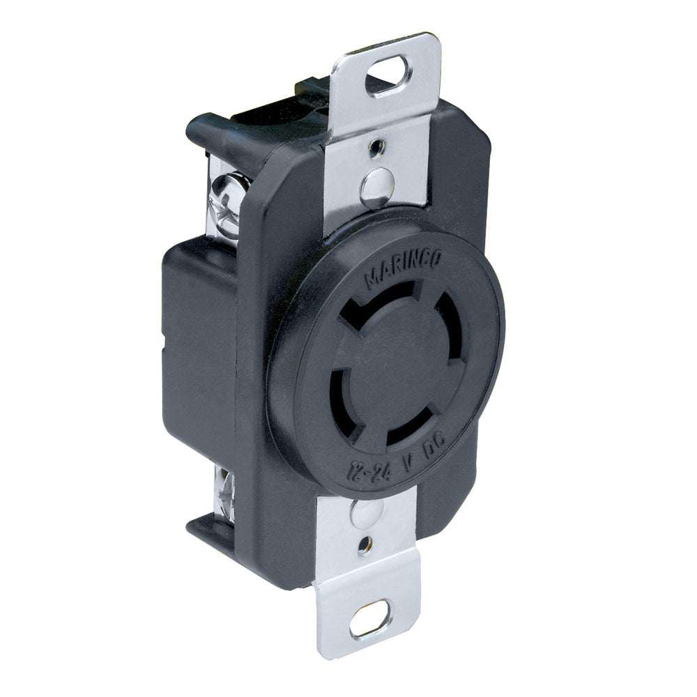 Marinco 2018BR 12/24V corrosion resistant nylon receptacle with metal mounting bracket