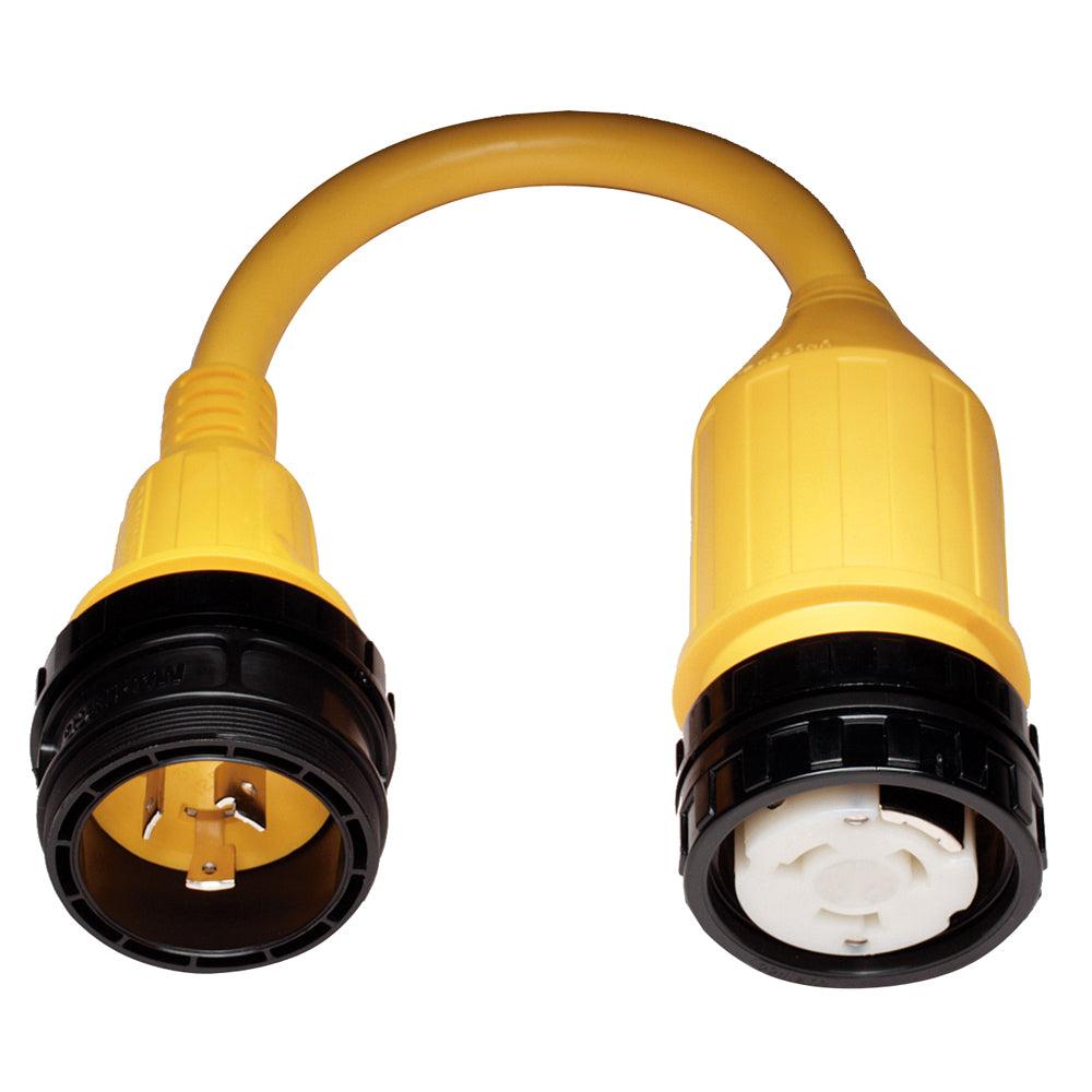 Marinco 117A Pigtail Adapter 50A female to 30A male yellow waterproof electrical connector
