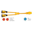 Marinco Y504-2-30 EEL (2)-30A-125V Female to (1)50A-125/250V Male "Y" Adapter - Yellow - Y504-2-30