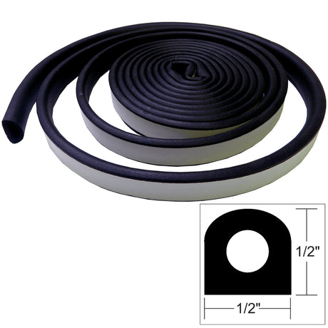 TACO Weather Seal - 10'L x ½"W x ½"H - Black - V30-0202B10-1 - V30-0202B10-1
