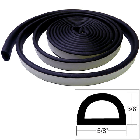 TACO Weather Seal - 10'L x ⅜"H x ⅝"W - Black - V30-0109B10-1 - V30-0109B10-1