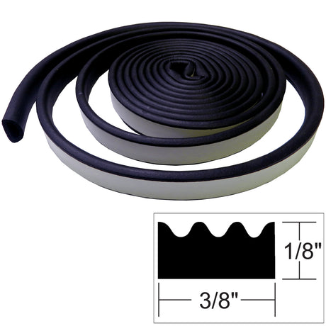 TACO Weather Seal - 10'L x ⅛"H x ⅜"W - Black - V30-0113B10-1 - V30-0113B10-1