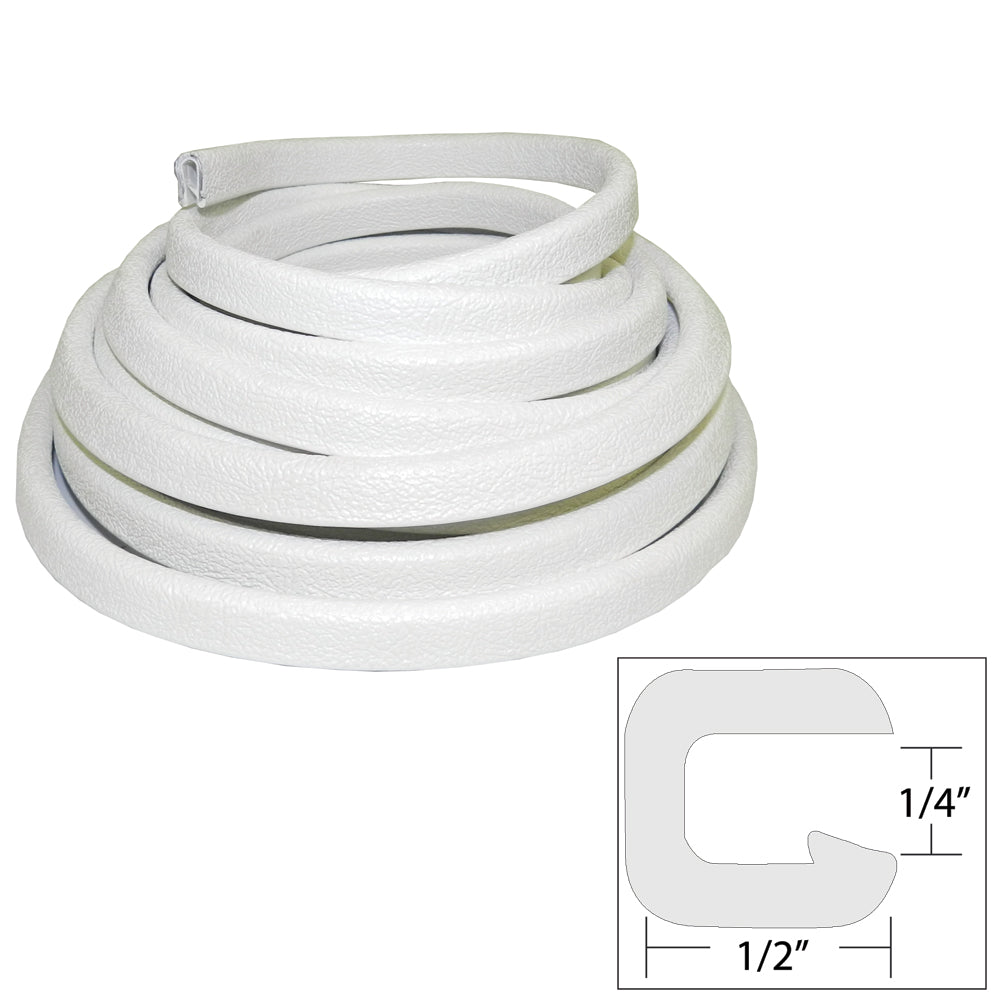 TACO Flexible Vinyl Trim - ¼" Opening x ½"W x 25'L - White - V30-1008W25-1 - V30-1008W25-1
