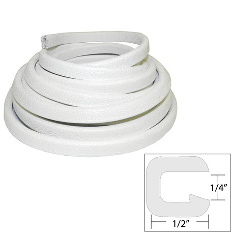 TACO Flexible Vinyl Trim - ¼" Opening x ½"W x 25'L - White - V30-1008W25-1 - V30-1008W25-1