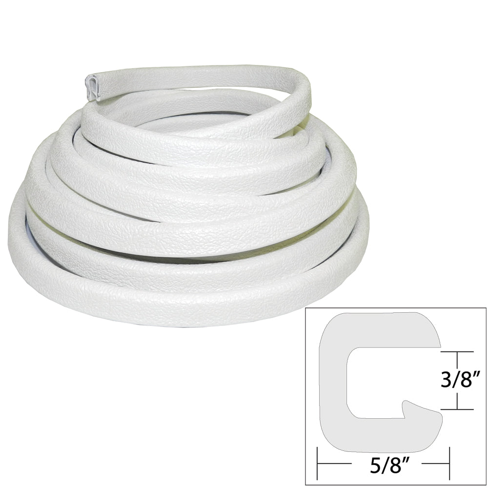 TACO Flexible Vinyl Trim - ⅜" Opening x ⅝"W x 25'L - White - V30-1312W25-1 - V30-1312W25-1